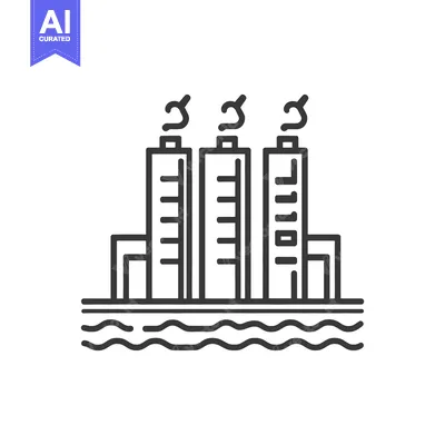 Aset premium populer: Industrial Power Plant By The Waterside