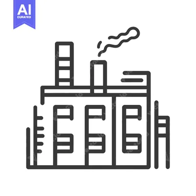 Aset premium populer: Factory Building Illustration Showing Industrial Structure