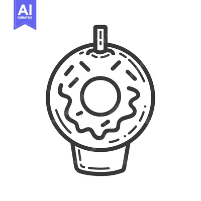 Aset premium populer: A Donut With Straw In A Cup Graphic Design