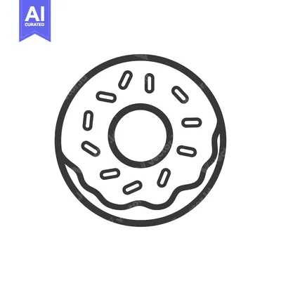 Aset premium populer: A Sprinkled Donut Outline Icon Design