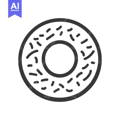 Aset premium populer: Sprinkled Donut Icon Simple Bakery Treat Design