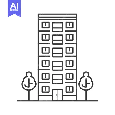 Apartment Building with Trees Stands Tall