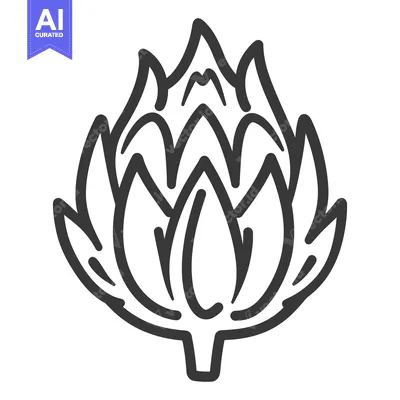 Aset desain premium: A Simple Line Drawing Of An Artichoke