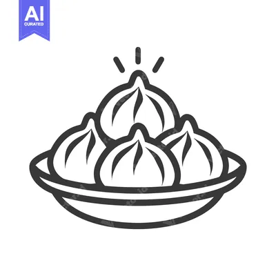 Aset desain premium: Steamed buns served on a plate a delicious meal