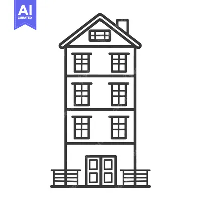 Aset premium populer: A Simple Line Drawing Of A Tall House