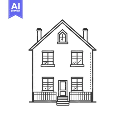 Simple Line Drawing Of A Two Story House