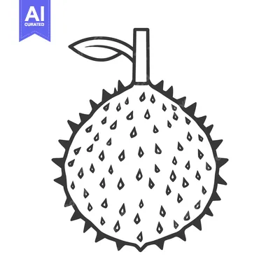Aset premium populer: A spiky tropical fruit with a leaf