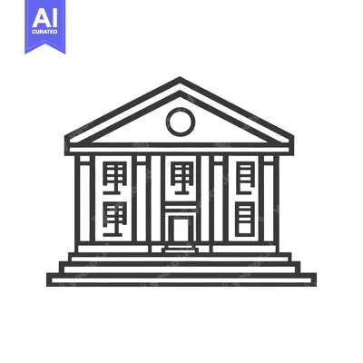 Aset premium populer: Classic Building Architectural Line Drawing Illustration