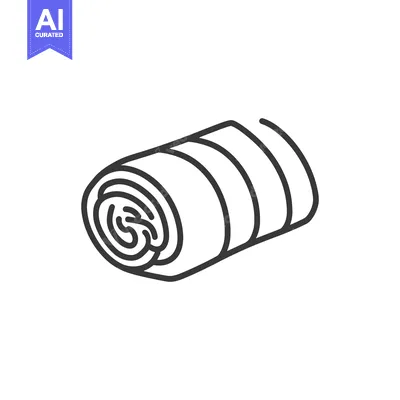 Premium design asset: Rolled Towel Icon Line Art Design Illustration