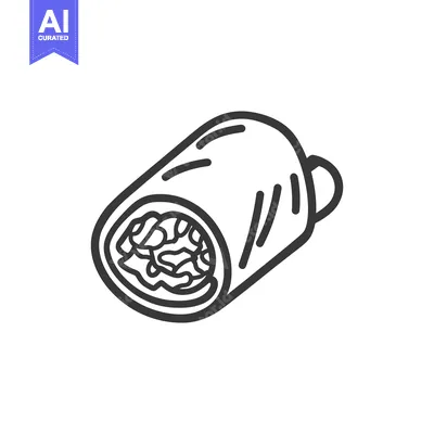 Popular premium asset: A Line Drawing Of A Delicious Burrito