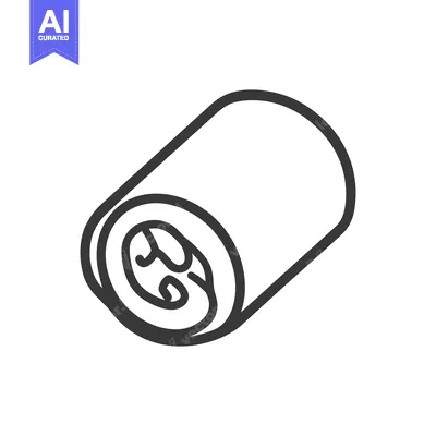 Aset desain premium: Line art illustration of a rolled sushi piece