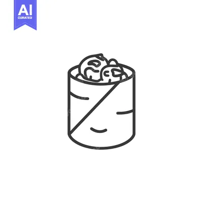 A Simple Line Drawing Of A Food Wrap