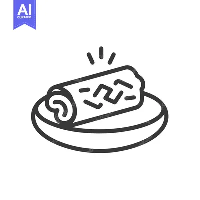 Premium design asset: A Rolled Burrito Served on a Small Plate