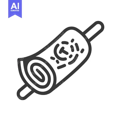 Aset desain premium: Rolled Map With Navigation Symbol Illustration