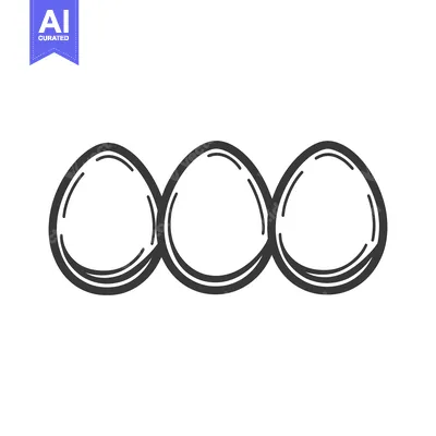 Premium design asset: Three Eggs in a Simple Line Drawing