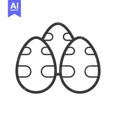 Aset desain premium: Three Decorated Eggs Representing Easter Festivities