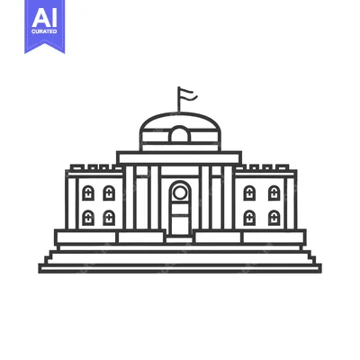 Government Building Line Art Architectural Design