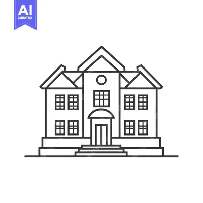 Aset premium populer: Classic Building Line Art Architectural Design Illustration