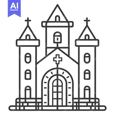 Popular premium asset: A Simple Line Drawing of a Church Building