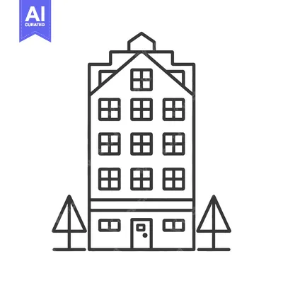 Aset desain premium: A Multi Story Building With Trees