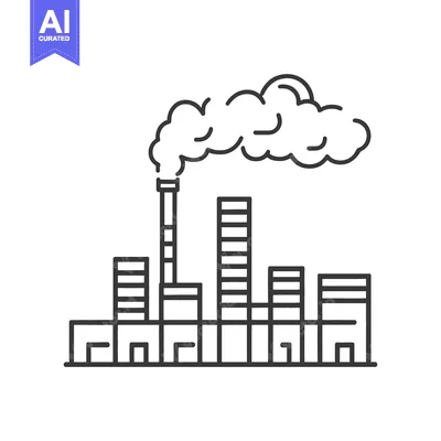 Industrial Factory Emits Pollution Smoke Cloud