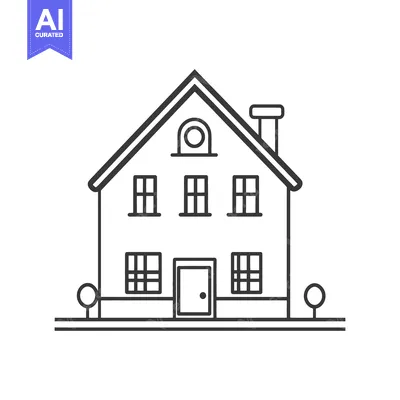 Popular premium asset: Simple Line Drawing Of A Suburban House