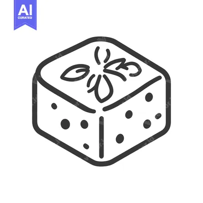 A cubic sweet treat with floral design