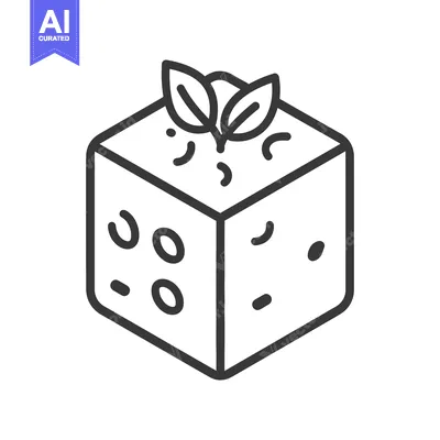 Aset desain premium: Growing Plants in a Cubic Container