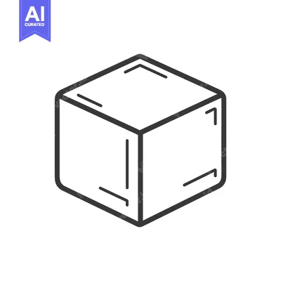 Aset desain premium: A Simple Line Drawing Of A Cube
