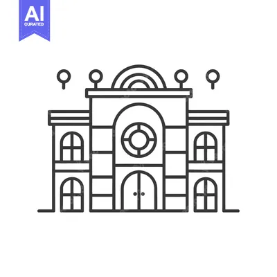 Aset premium populer: Elegant Building Architectural Line Drawing Design