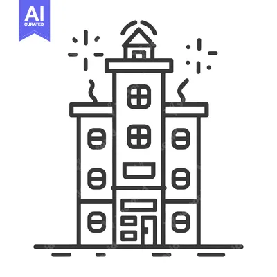 Popular premium asset: Line art illustration of a multi story building