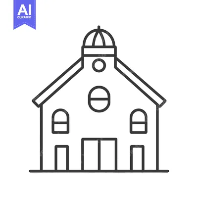 Premium design asset: Simple Line Drawing Of A Dome Topped Building