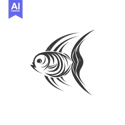 Aset premium populer: Stylized Angelfish Design Aquatic Life Illustration