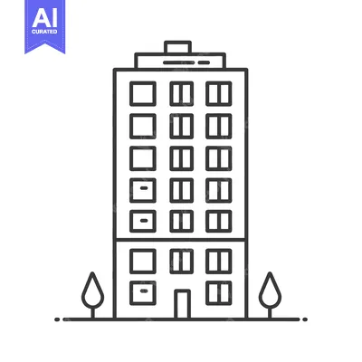 Aset premium populer: Simple Line Drawing Of A Multi Story Building
