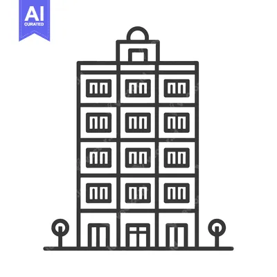Aset premium populer: Simple Line Drawing of a Multi Story Building