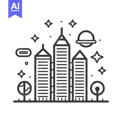 Aset desain premium: Futuristic Cityscape Underneath A Starry Night Sky