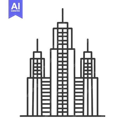 Three Tall Buildings Cityscape Modern Architecture Design