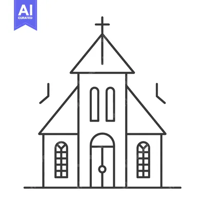 Popular premium asset: Simple Line Drawing of a Church Building