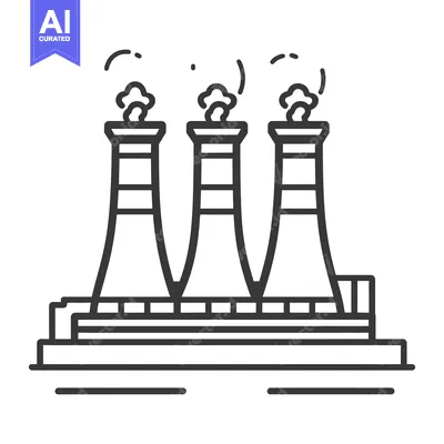 Aset desain premium: Three Industrial Cooling Towers Emit Steam
