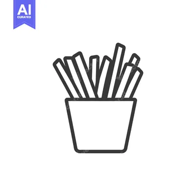 Premium design asset: French Fries in a Paper Container Illustration