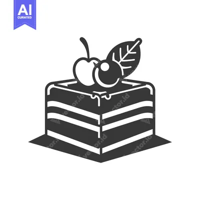 Popular premium asset: Delicious layered cake with cherries and leaf
