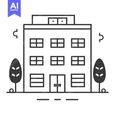Premium design asset: Simple Line Drawing Of A Multi Story Building
