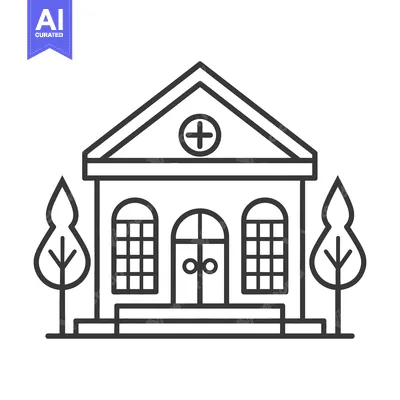 Popular premium asset: Simple Line Drawing of a Hospital Building
