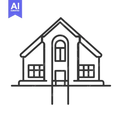 Popular premium asset: Simple Line Drawing of a Suburban House Design