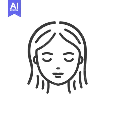 Aset premium populer: Simple Line Drawing Of A Woman With Closed Eyes