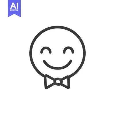 Premium design asset: Happy Smiling Face Wearing a Bow Tie