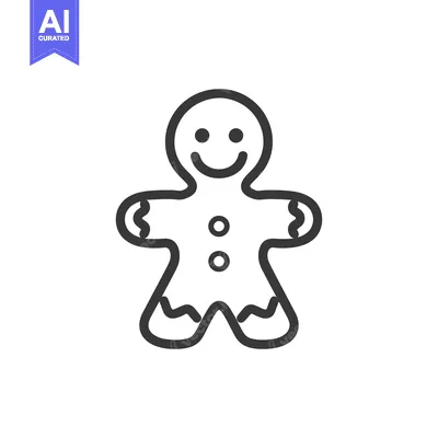 Aset premium populer: A Smiling Gingerbread Man Cookie Illustration