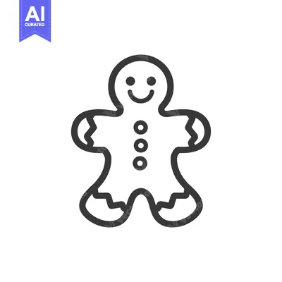 Aset desain premium: A smiling gingerbread man cookie design
