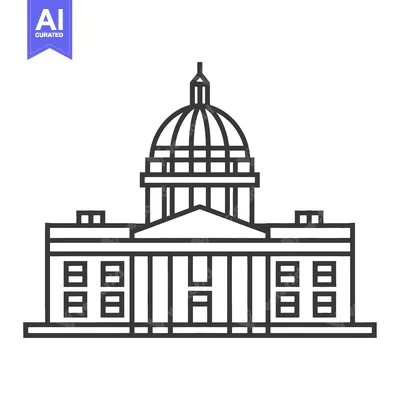Premium design asset: Government building illustration a capitol dome structure