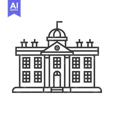 A Line Drawing of a Grand Government Building